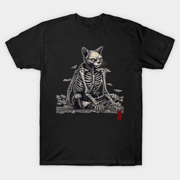 Skeleton cat T-Shirt by siriusreno